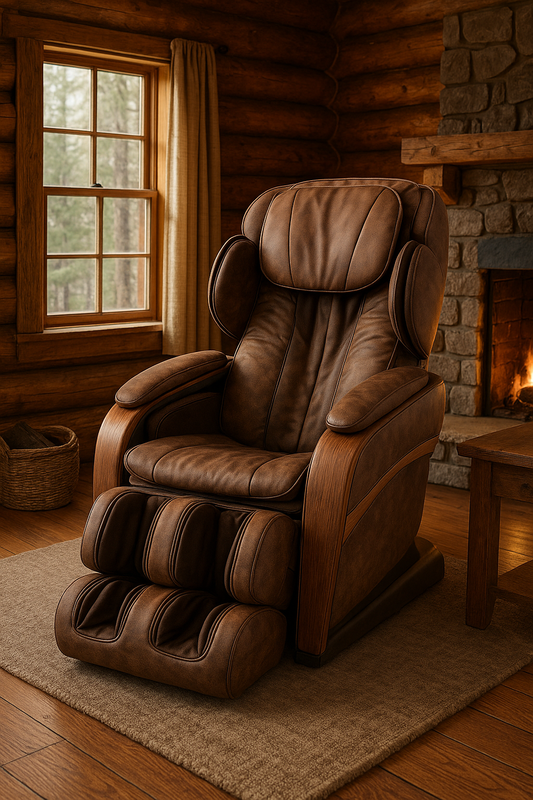 Full-Body Shiatsu Massage Recliner – Rustic Brown