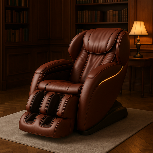 Premium Vegan Leather Massage Recliner – Mahogany